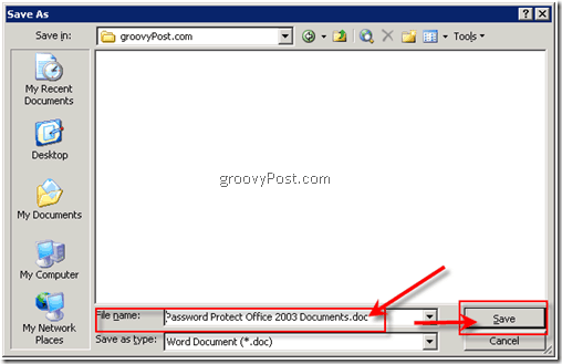 Szyfruj dokumenty Microsoft Office 2003