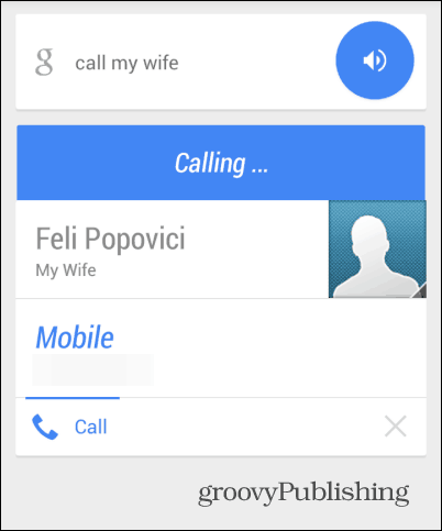Zadzwoń do mamy Google Now zadzwoń do żony