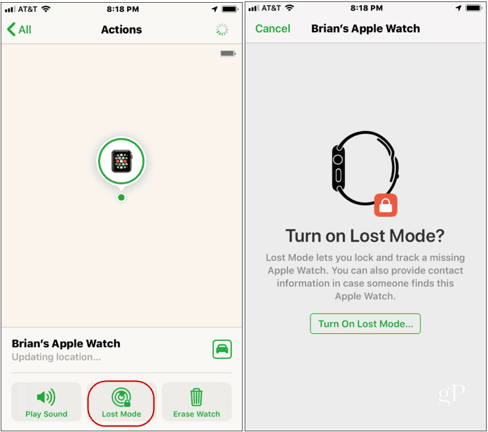Znajdź tryb Apple Watch_Lost_Mode