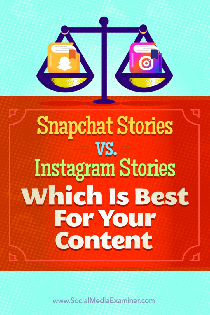 Wskazówki dotyczące różnic między Historiami Snapchata i Historiami na Instagramie oraz tego, które z nich są najlepsze dla Twoich treści.