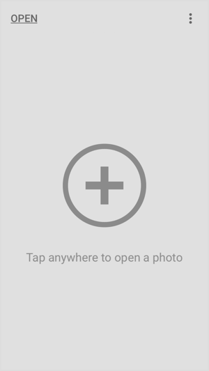 Dotknij dowolnego miejsca na ekranie, aby zaimportować obraz do aplikacji mobilnej Snapseed.