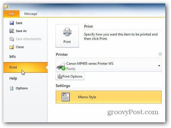 Outlook 2010: Drukuj tylko jedną stronę wiadomości