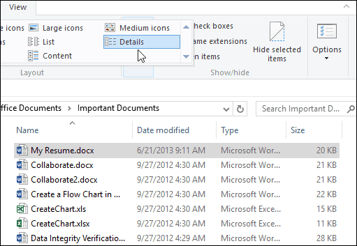 Eksplorator plików Windows 10 szczegóły