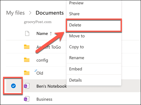 Usuń notatnik OneNote