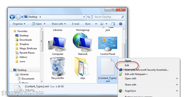Jak przeglądać zawartość pliku docx w systemie Windows 7