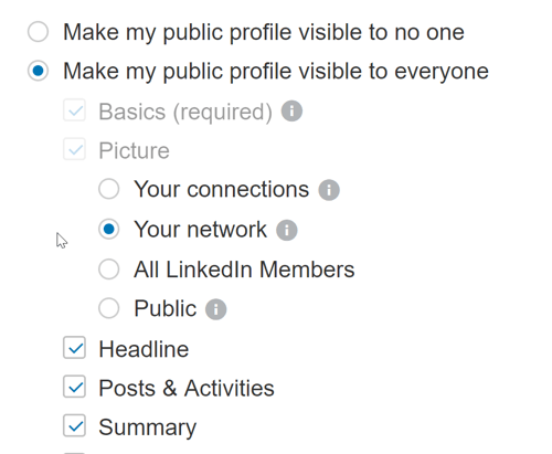 Upewnij się, że ustawienia Twojego profilu LinkedIn pozwalają każdemu zobaczyć Twoje publiczne posty.