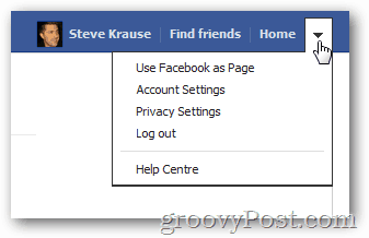 menu opcji Facebooka