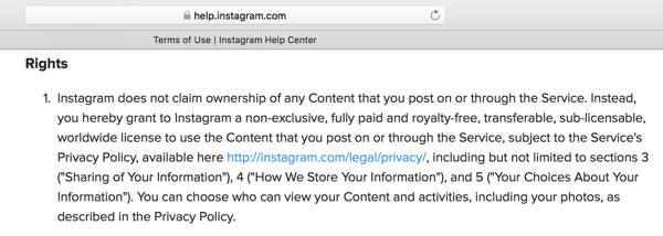 Warunki użytkowania Instagrama określają licencję, którą udzielasz platformie na swoje treści.