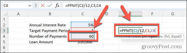 Excel PPMT np
