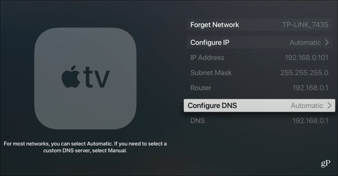 Jak zmienić ustawienie DNS w urządzeniu Apple TV