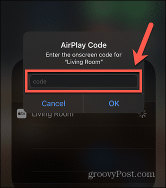 Kod dostępu do iPhone'a w Airplay