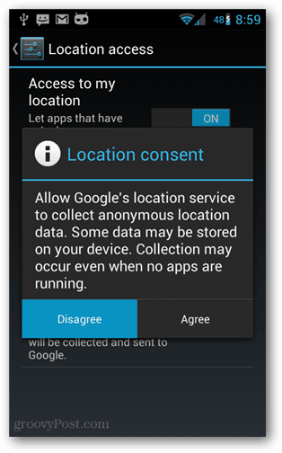 zgoda na lokalizację Androida