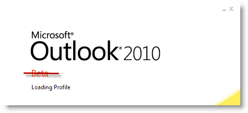 Data uruchomienia programu Outlook 2010
