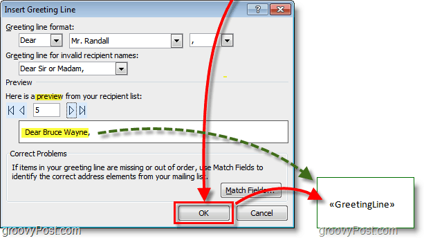 Zrzut ekranu programu Outlook 2010 – pozostaw domyślne opcje wiersza powitania i kliknij ok, zostanie wyświetlony podgląd