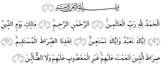 Sura Fatiha po arabsku