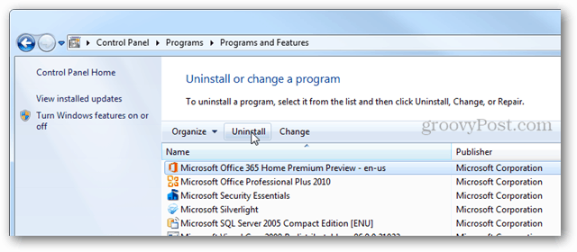 Jak odinstalować pakiet Microsoft Office 2013