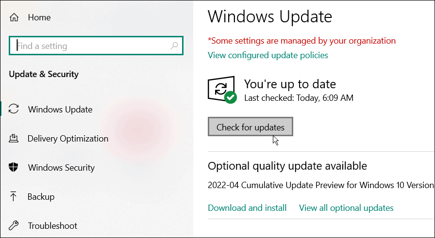 sprawdź aktualizacje Windows 10