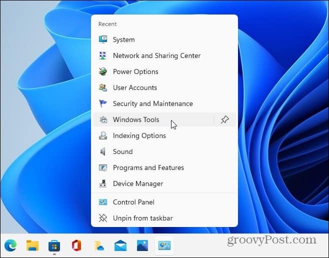 Uzyskaj dostęp do elementów CPL Pasek zadań Windows 11