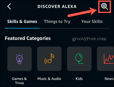 umiejętności wyszukiwania Alexa