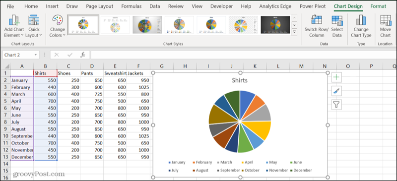 Wykres kołowy w arkuszu Excel