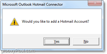 dodaj konto Hotmail, aby móc korzystać z narzędzia konektora