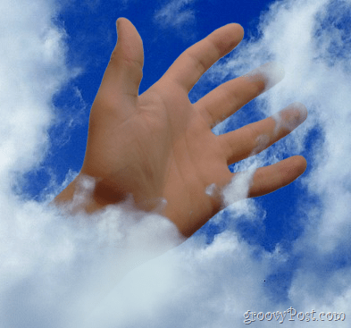 Ręka w chmurach