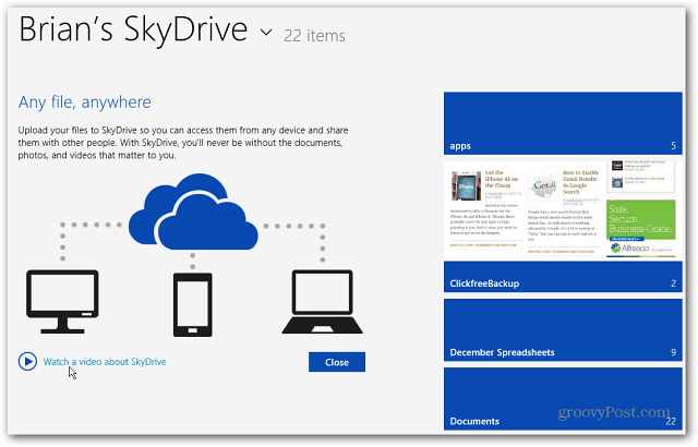 Nowy ekran startowy SkyDrive