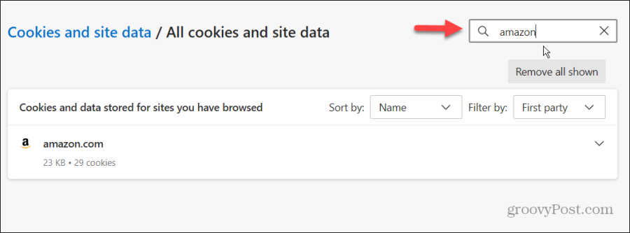 wyszukaj pliki cookie Microsoft Edge