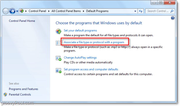 zmiana skojarzeń plików w systemie Windows 7