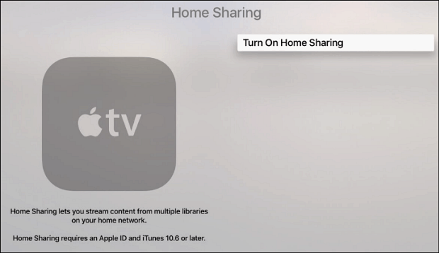 3 włącz opcję Home Sharing