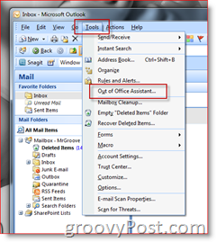 Włącz Włącz automatyczną odpowiedź Asystenta Poza biurem w programie Microsoft Outlook