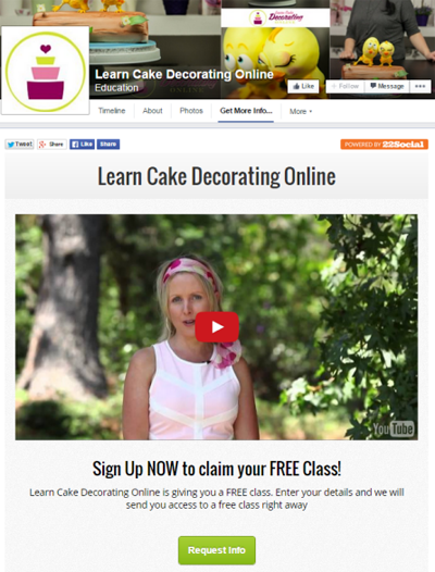 nauczyć się dekorowania ciast online aplikacji Facebook