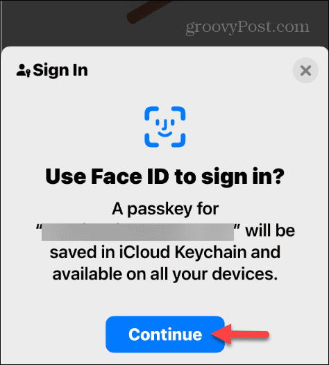 kontynuuj korzystanie z logowania Face ID przy użyciu kluczy dostępu