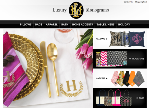 luksusowa strona internetowa z monogramami