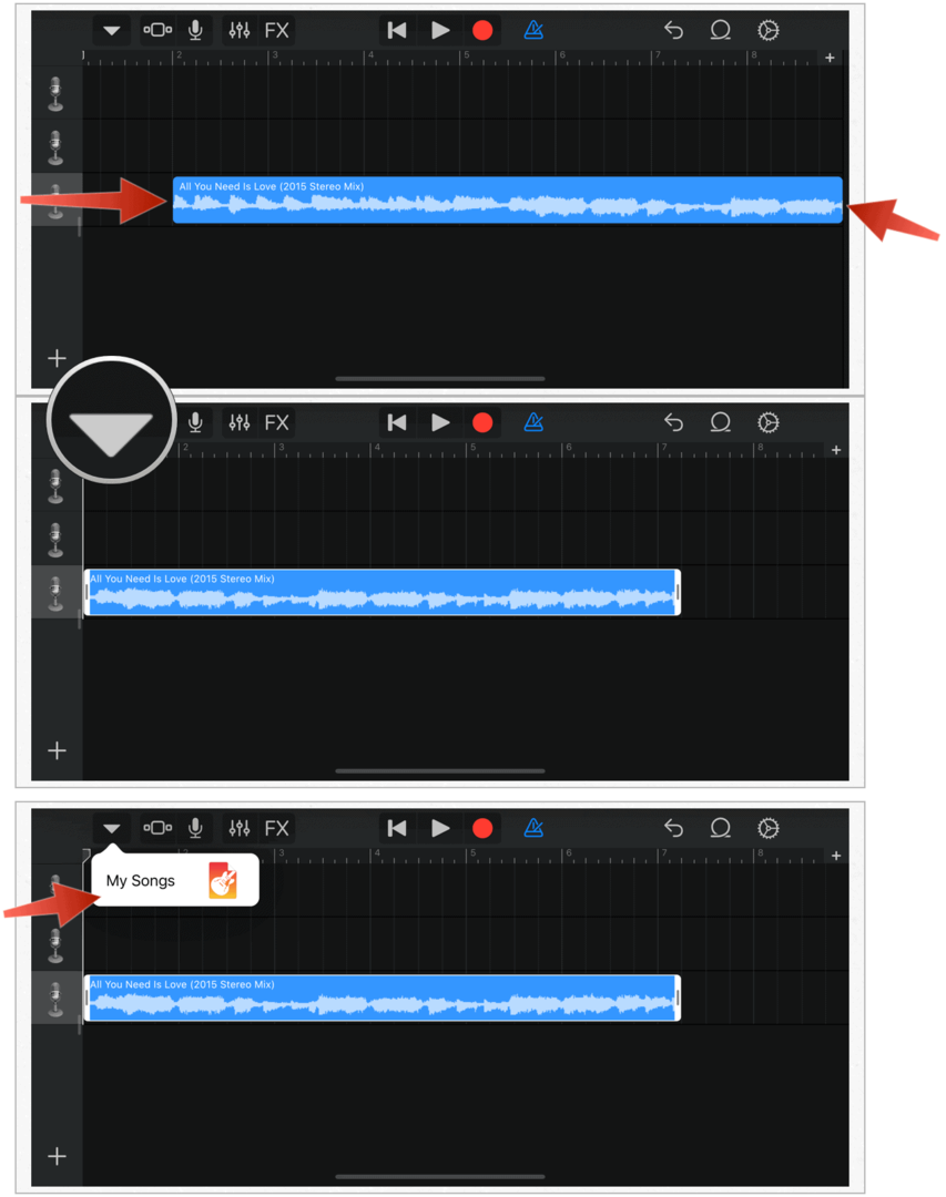 GarageBand moje piosenki