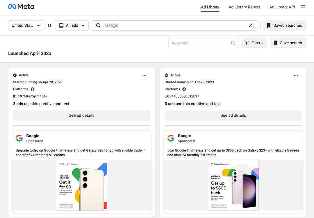 Google-ads-transparency-center-meta-ad-library-api-saved-searches-ads-launched-kwiecień-3