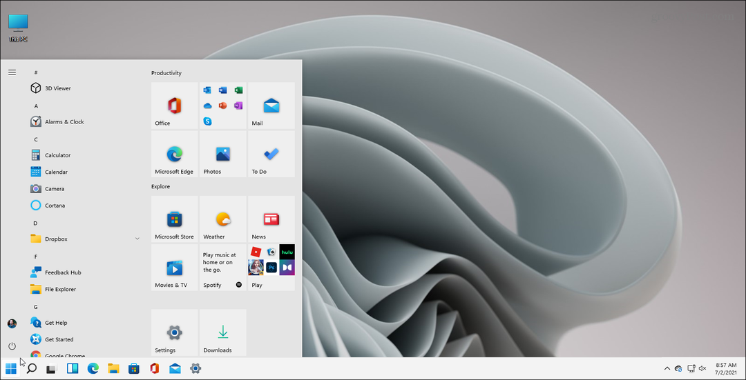 Przywróć klasyczne menu Start systemu Windows 10 z Live Tiles w systemie Windows 11