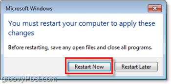 uruchom ponownie komputer, aby zakończyć wyłączanie przeglądarki Internet Explorer 8 w systemie Windows 7
