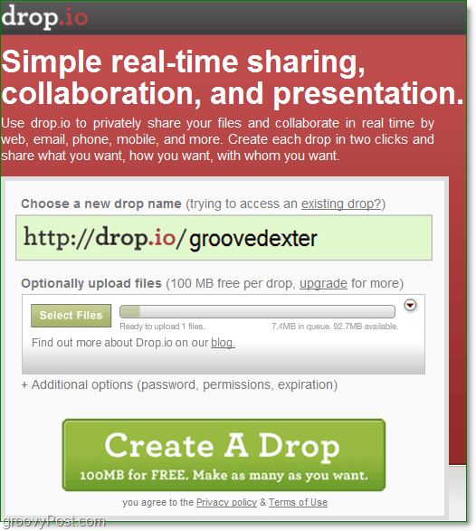 jak zapisać się na bezpłatną współpracę online za pomocą drop.io