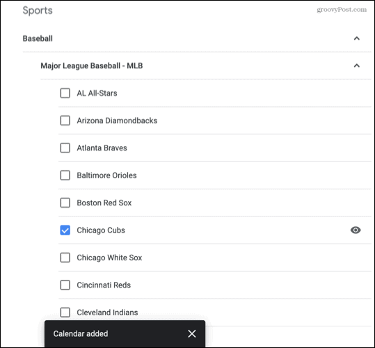 Sport dodany do Kalendarza Google