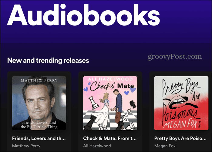 Lista audiobooków Spotify