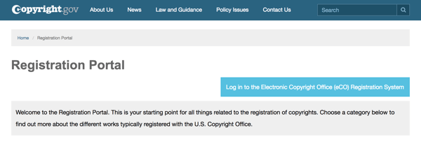 Skorzystaj z portalu rejestracyjnego na Copyright.gov, aby przeprowadzić Cię przez ten proces.