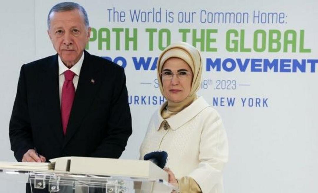 Gest prezydenta Erdoğana, który jako pierwszy podpisał „Deklaracja dobrej woli Zero Waste”, dla swojej żony Emine Erdoğan!