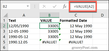 Funkcja WARTOŚĆ w programie Excel