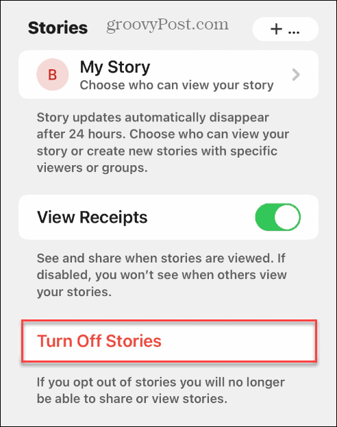 Wyłącz Stories w Signal