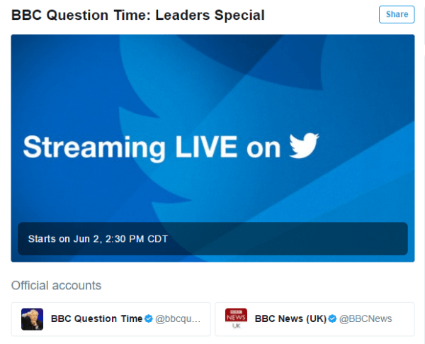 Twitter i BBC ogłaszają pierwsze partnerstwo w zakresie transmisji na żywo.