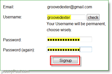 Zrzut ekranu Gravatar - wprowadź nazwę użytkownika i hasło