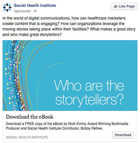 reklama instytutu zdrowia społecznego na Facebooku