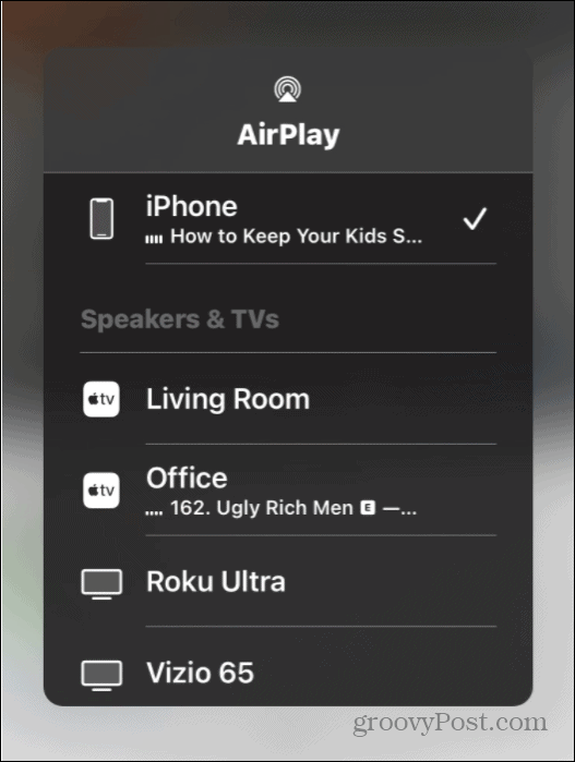 Airplay na iPhonie