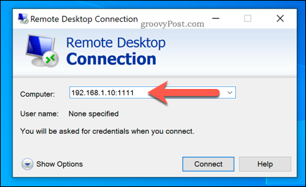 Ustanowienie połączenia pulpitu zdalnego systemu Windows przy użyciu niestandardowego portu RDP